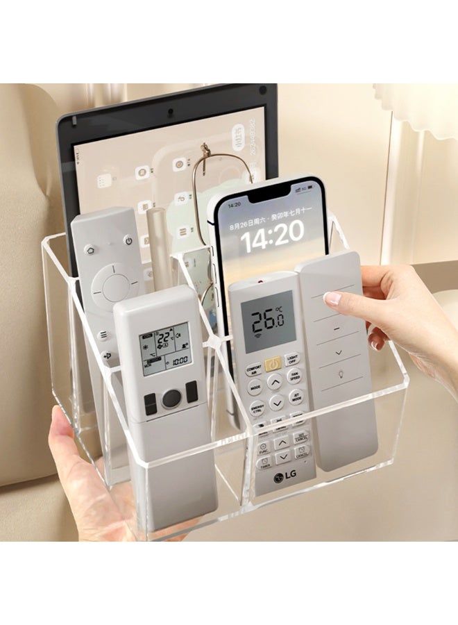 Remote Control Holder and Organizer, Cosmetic organizer , Pen Holder,Desk Organiser,Makeup Brush Holder , 5 Slot Acrylic Storage, Large Makeup Brush Holder Organizer for Bathroom, Vanity, Dressing Table, Office deskDesk Storage - Image 3